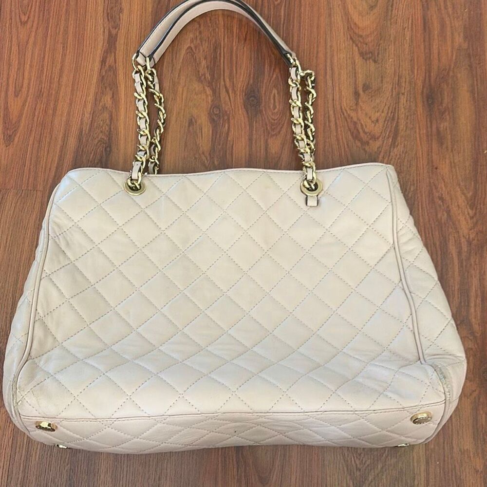 Michael Michael Kors blush, pink quilted handbag, shoulder bag with gold chain s